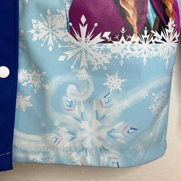 Disney Movie Frozen Themed Blue and Light Blue Rain Coat Jacket Size Small/Med - Picture 7 of 15